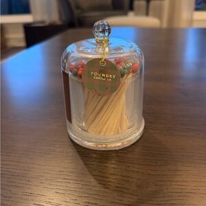 Foundry Candle Co Glass Match Cloche - Red and Green - Brand New